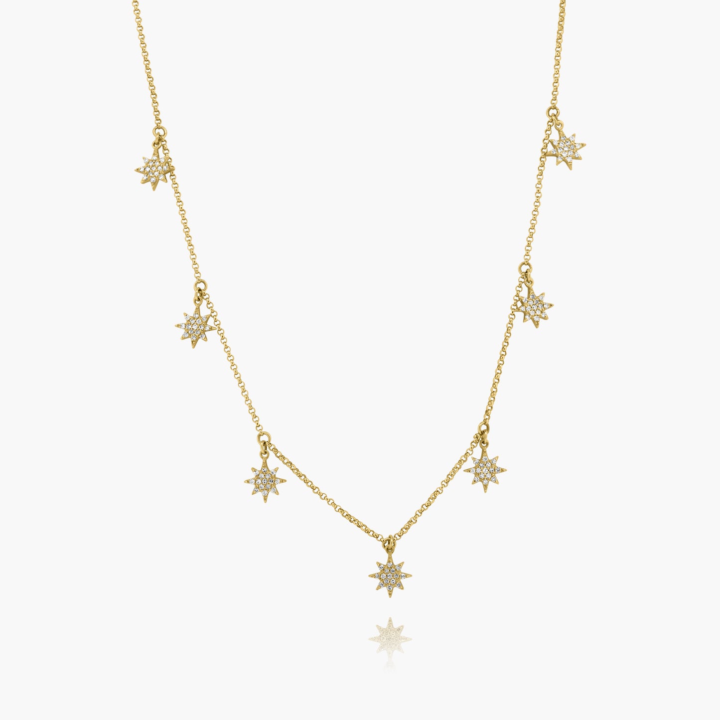 14K Yellow Gold Northstar Station Necklace - N605767