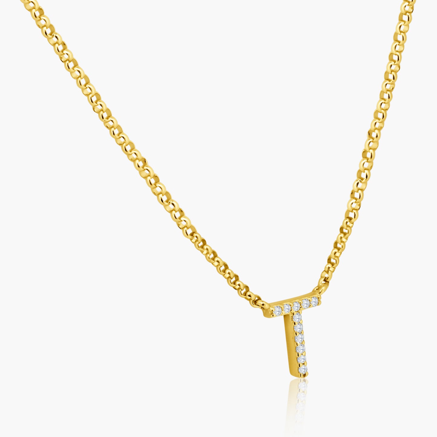 14K Yellow Gold Dainty Personalized Initial Pendant-N60580701-T