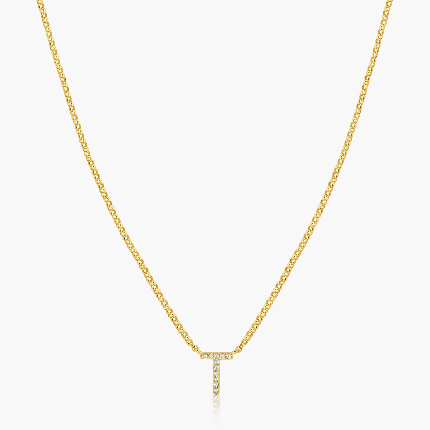 14K Yellow Gold Dainty Personalized Initial Pendant-N60580701-T