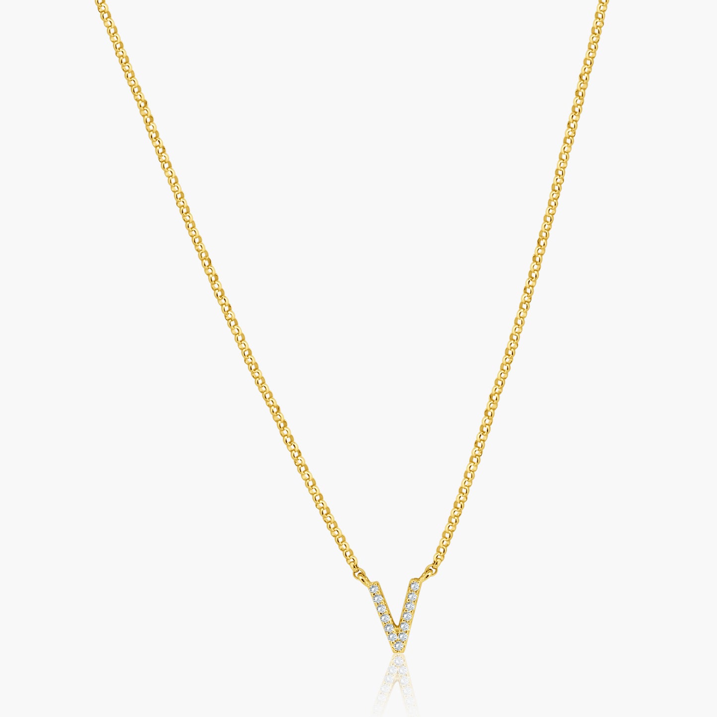 14K Yellow Gold Dainty Personalized Initial Pendant-N60580701-V