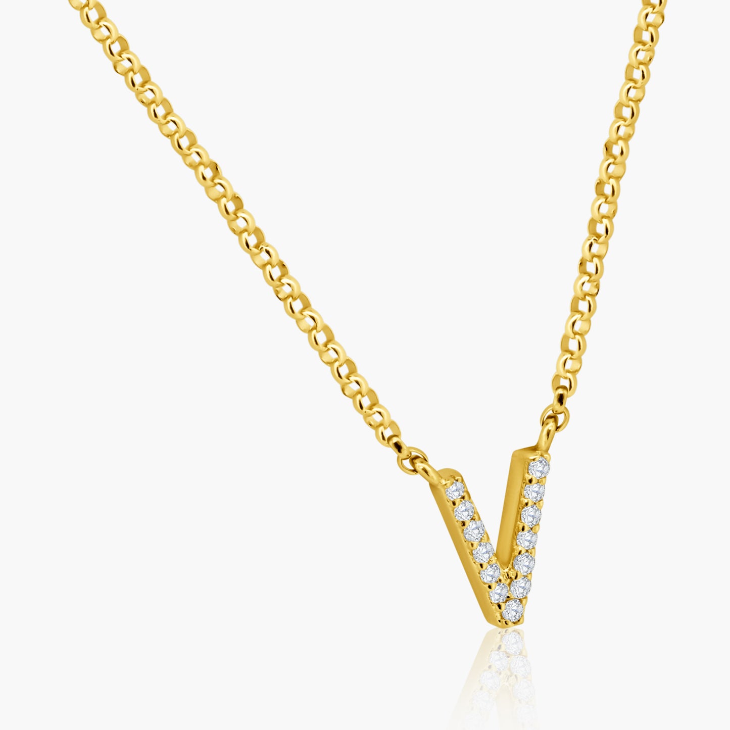 14K Yellow Gold Dainty Personalized Initial Pendant-N60580701-V