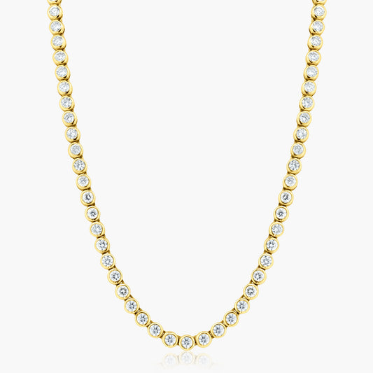 14K Yellow Gold Round Diamond Tennis Necklace - N60588604