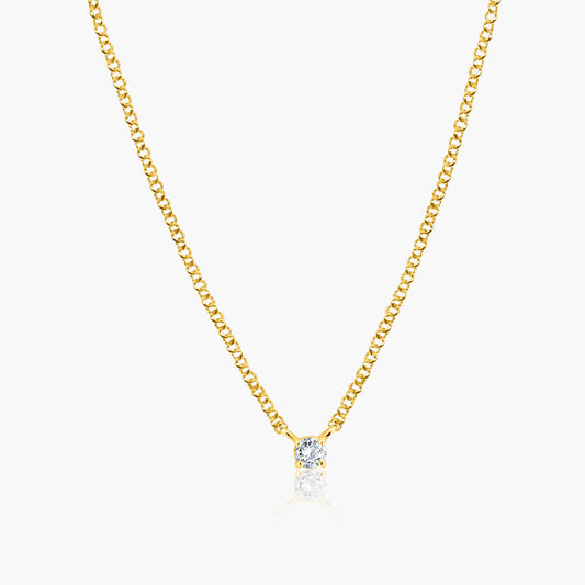 14K Yellow Gold Dainty Round Diamond Pendant-N60601203