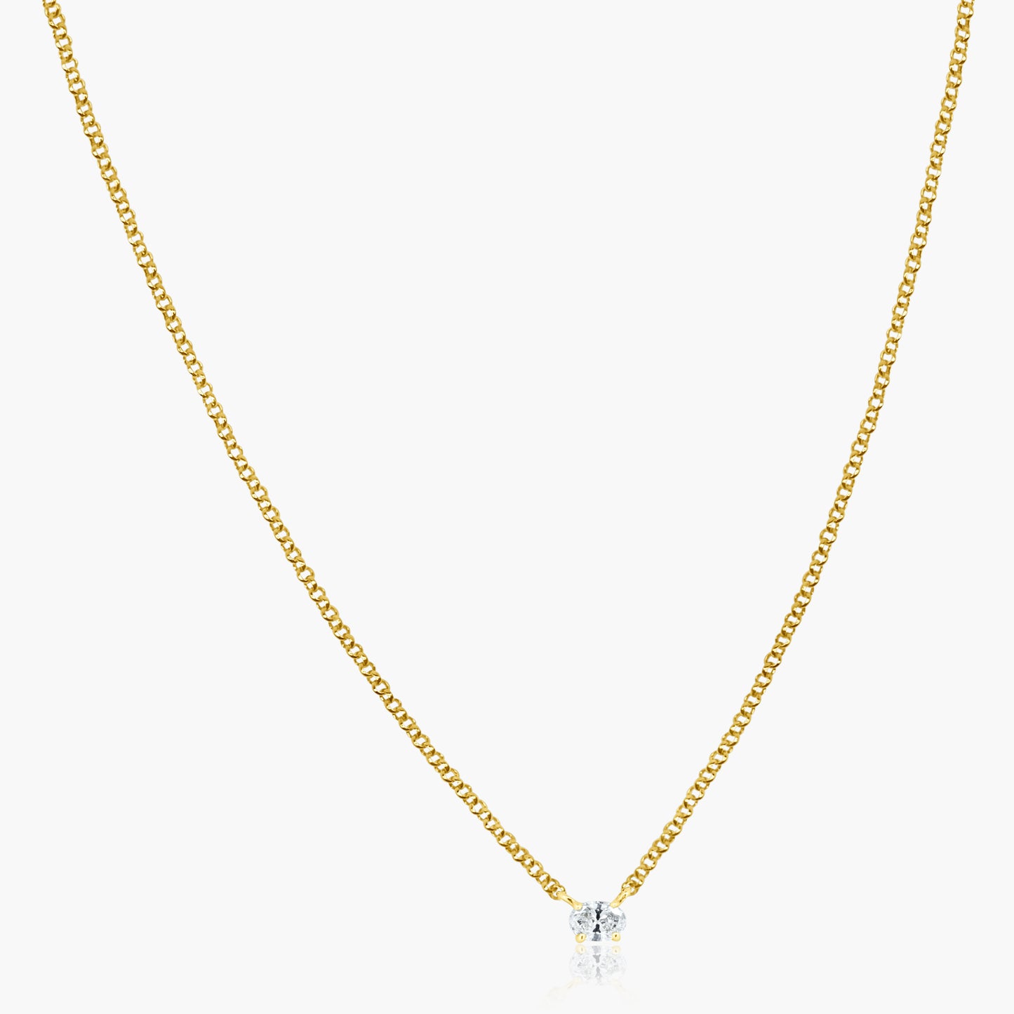 14K Yellow Gold Dainty Chain Link Necklace-N60601302