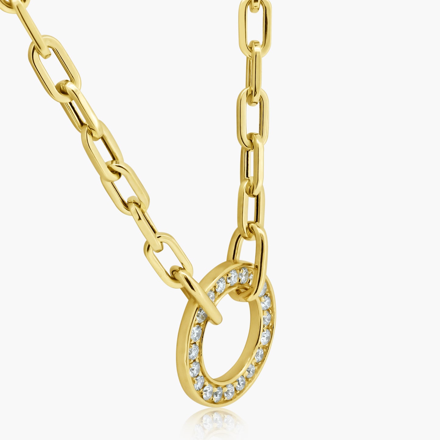 14K Yellow Gold Paper Clip Necklace - N60604703-3