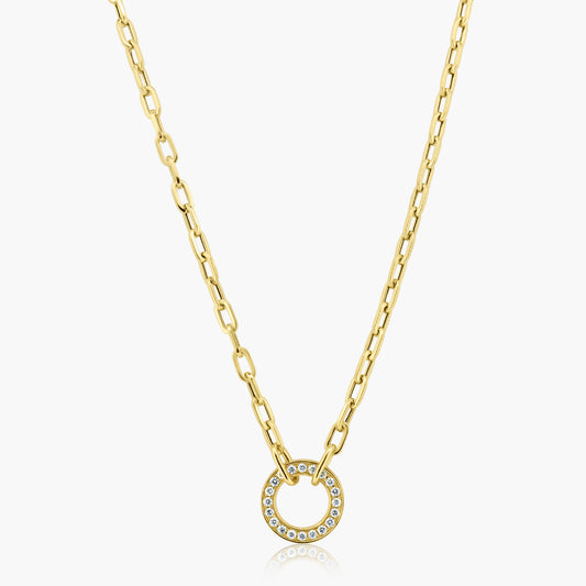 14K Yellow Gold Paper Clip Necklace - N60604703-3