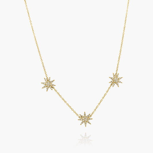 14K Yellow Gold Starburst Necklace - N606137