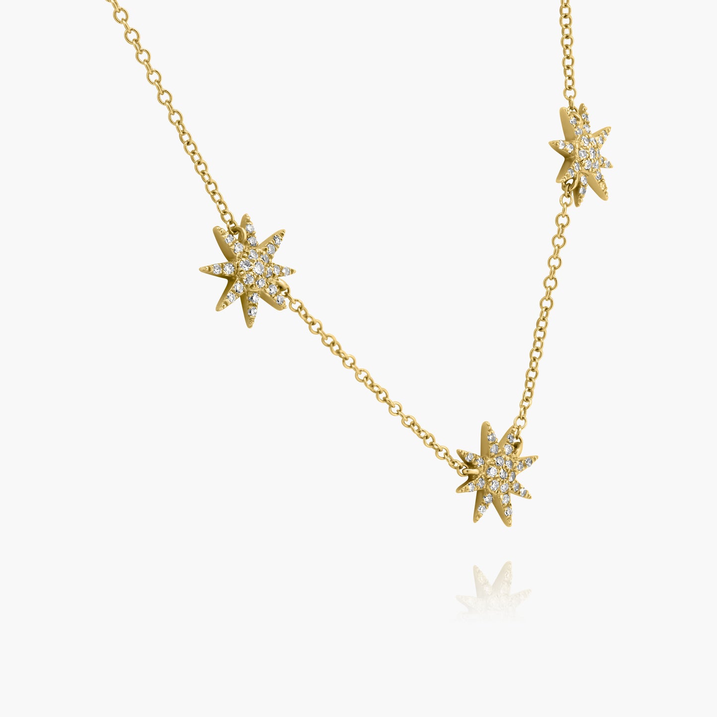 14K Yellow Gold Starburst Necklace - N606137