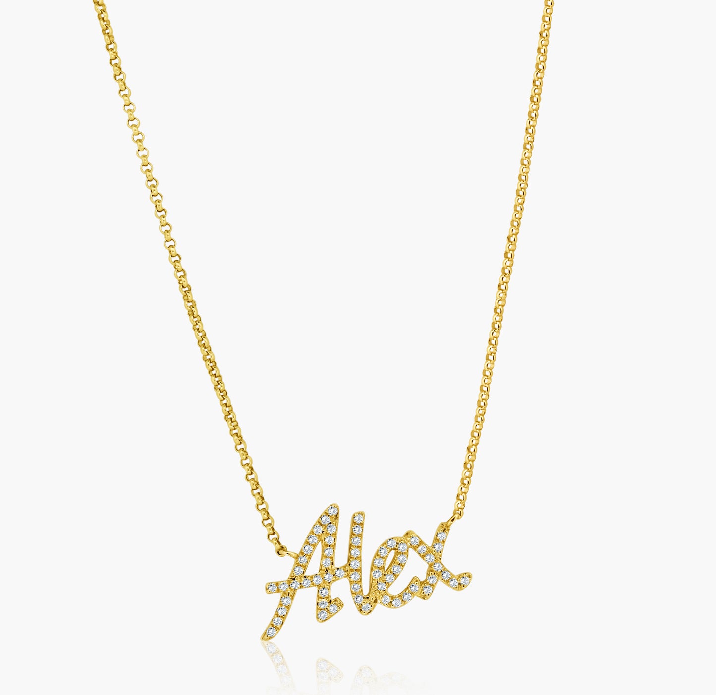 14K Yellow Gold Dainty Personalized Pendant - N606180