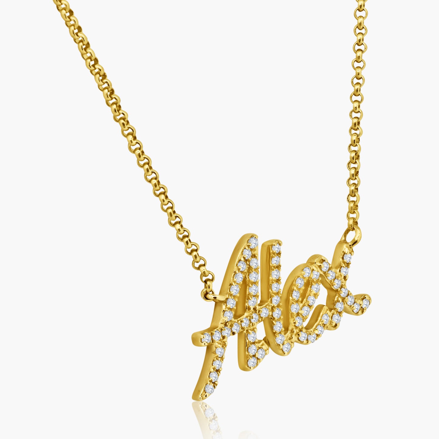 14K Yellow Gold Dainty Personalized Pendant - N606180