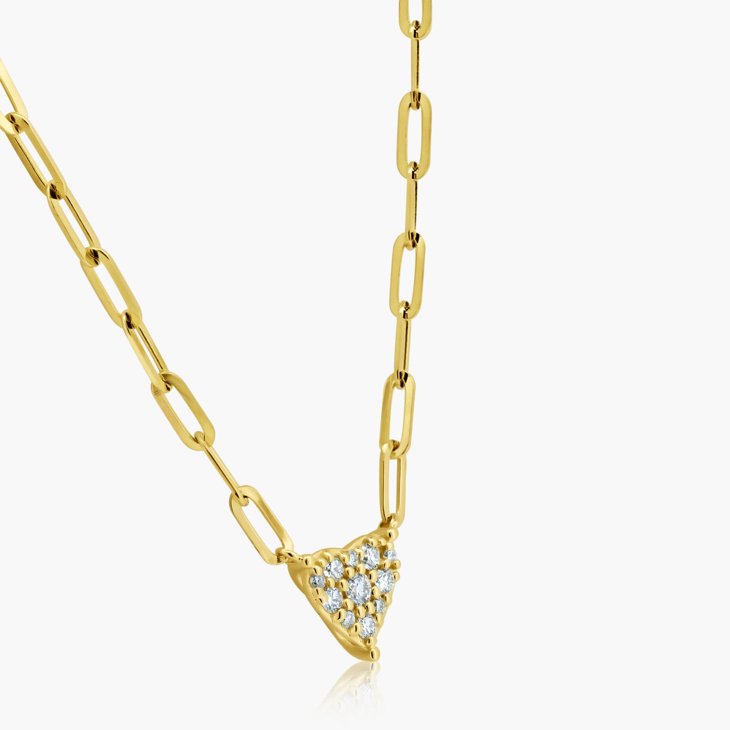 14K Yellow Gold Heart Paper Clip Necklace - N60628902-1