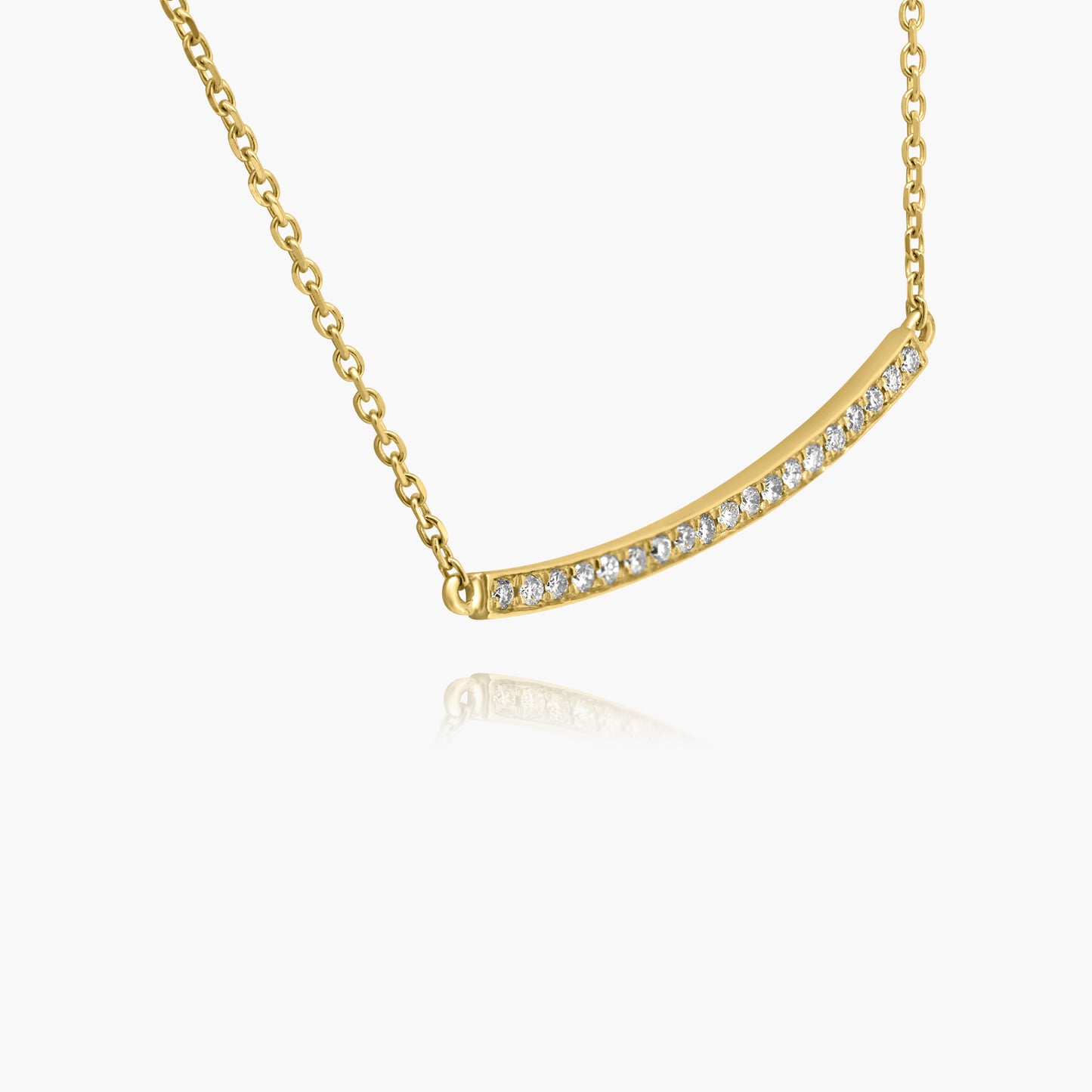 14K Yellow Gold Dainty Diamond Bar Pendant - N60629201