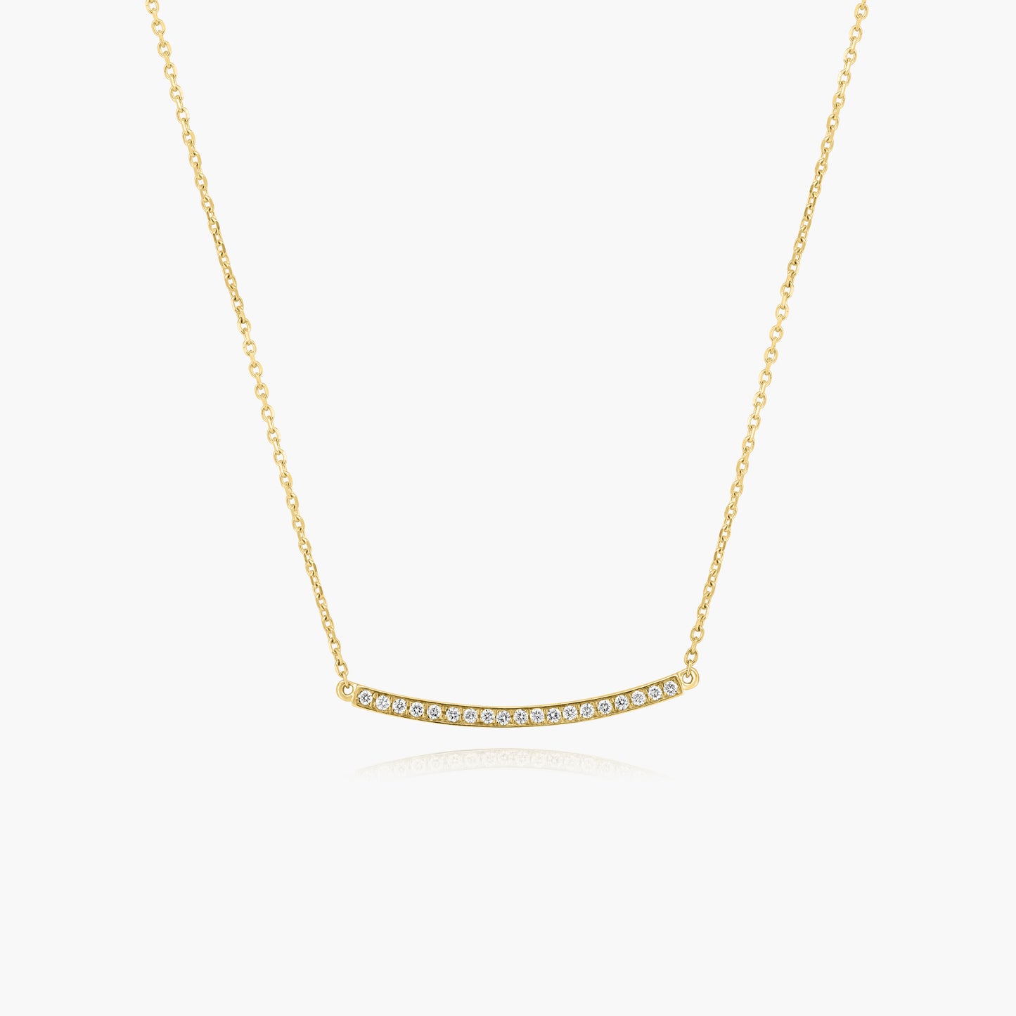 14K Yellow Gold Dainty Diamond Bar Pendant - N60629201