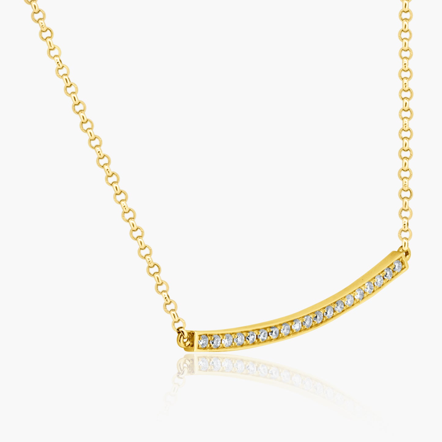 14K Yellow Gold Diamond Bar Pendant - N60629202