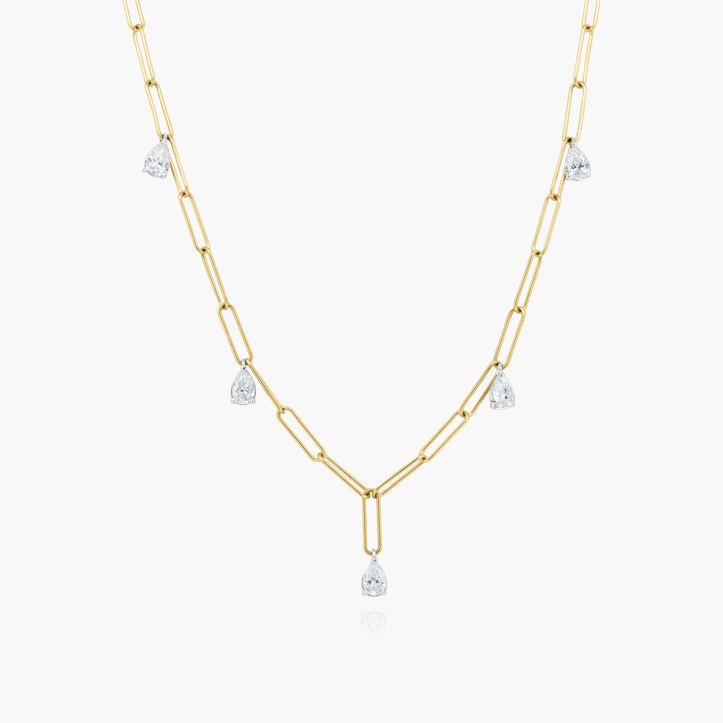 14K Two Tone Paper Clip Necklace - NGH4248100NMC