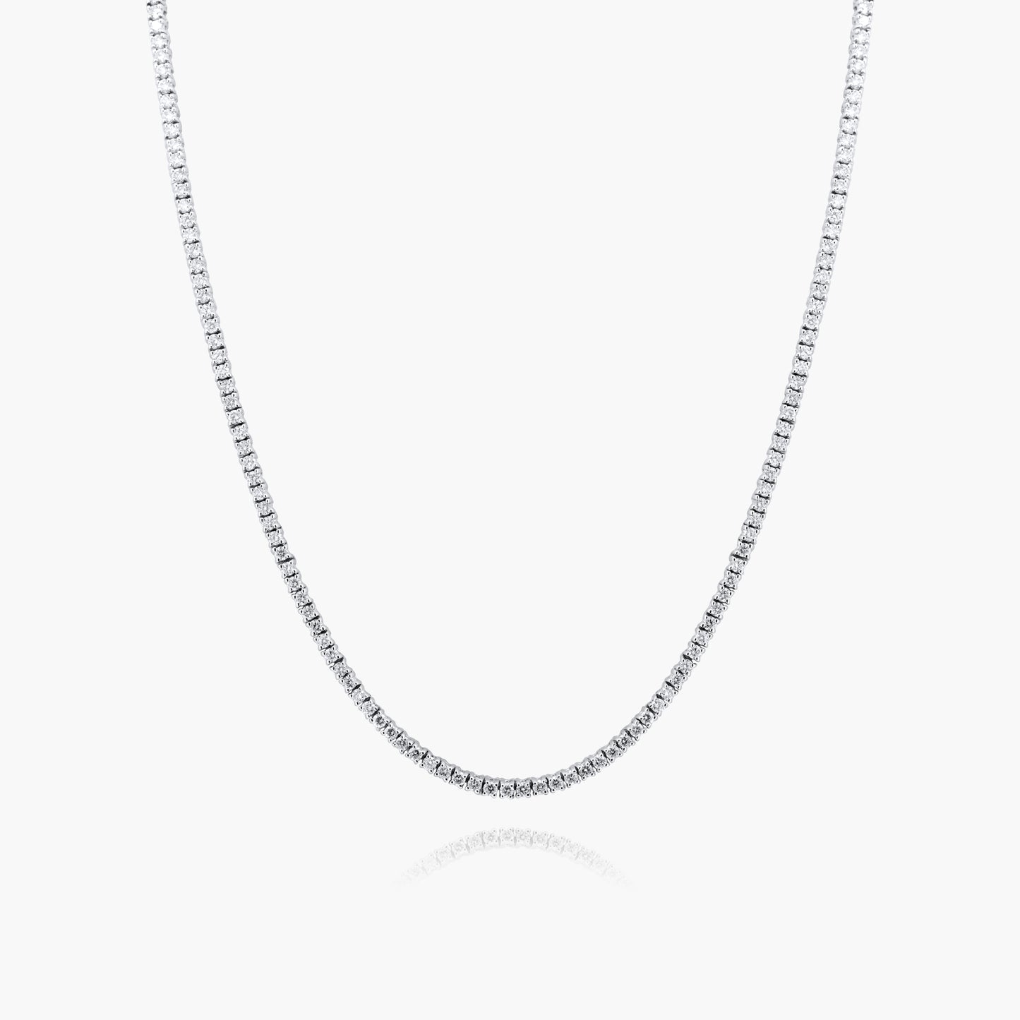 14K White Gold Round Diamond Tennis Necklace-NT4-1.7-17ZNMC