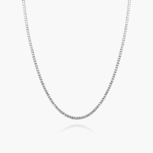 14K White Gold Round Diamond Tennis Necklace-NT4-1.7-17ZNMC