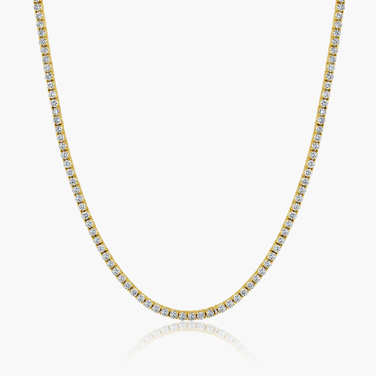 14K Yellow Gold Tennis Necklace-NT4-1.7-22HNMC