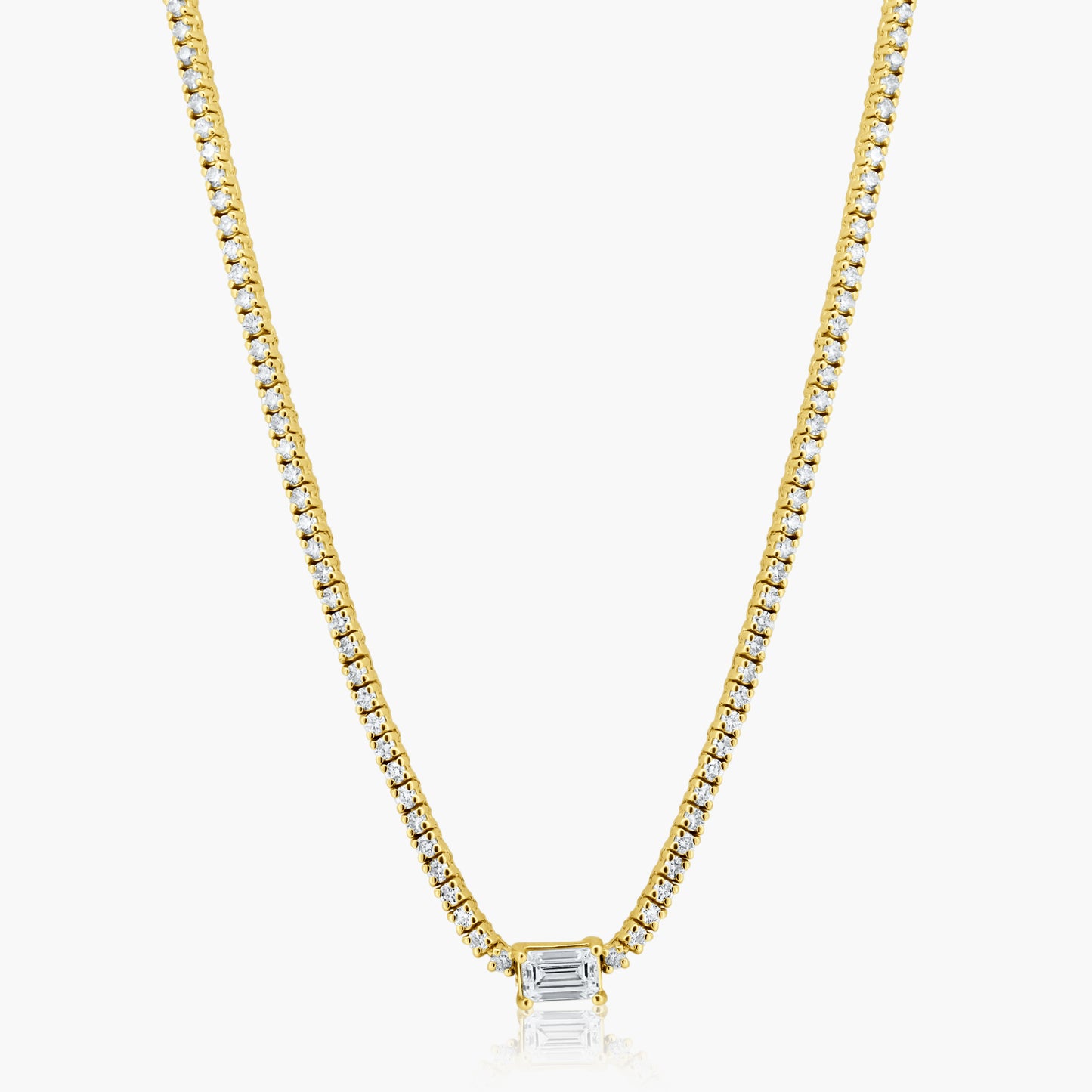 14K Yellow Gold Tennis Necklace - NT4-1.7NEM-1MC