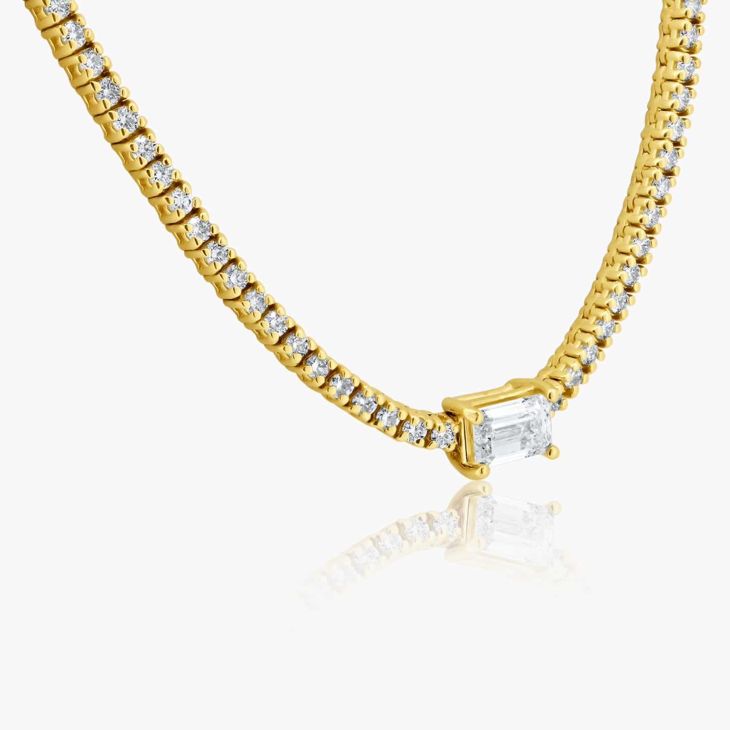 14K Yellow Gold Tennis Necklace - NT4-1.7NEM-1MC