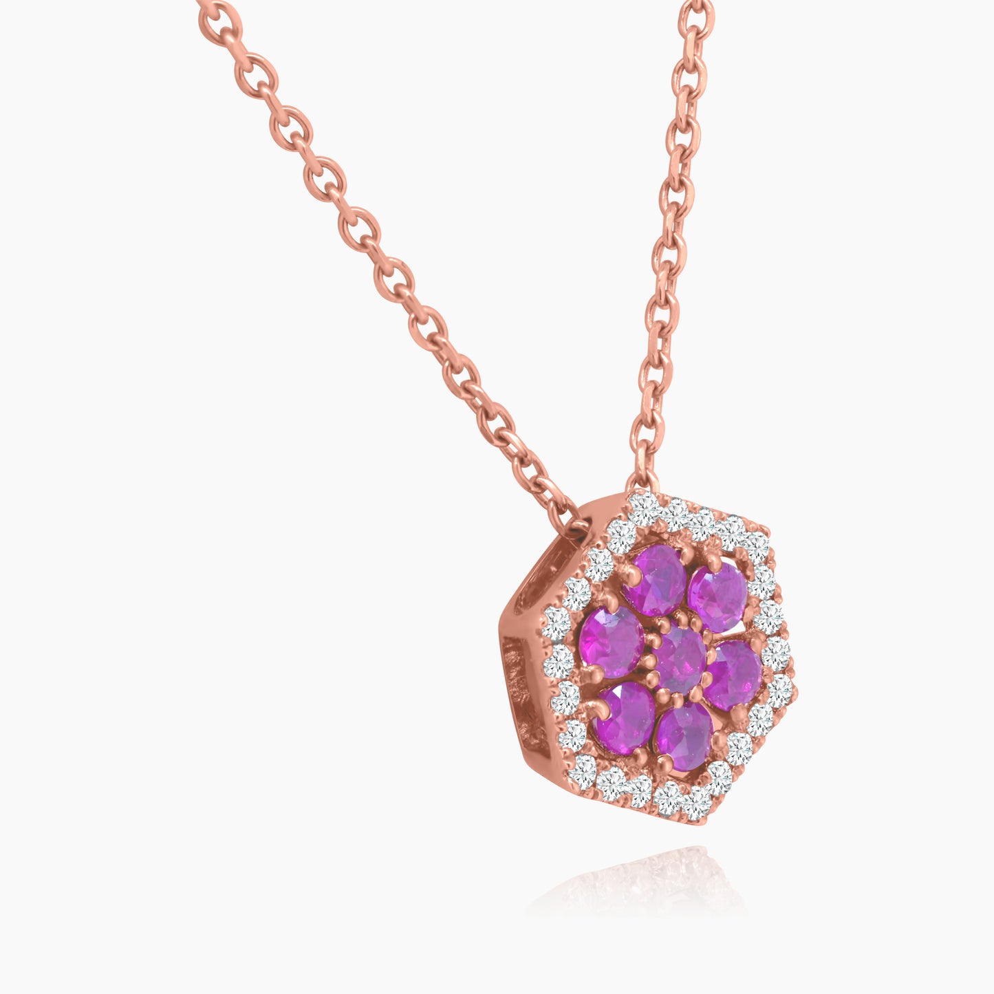 14K Rose Gold Colored Gemstone Pendant-P100707AR0RU