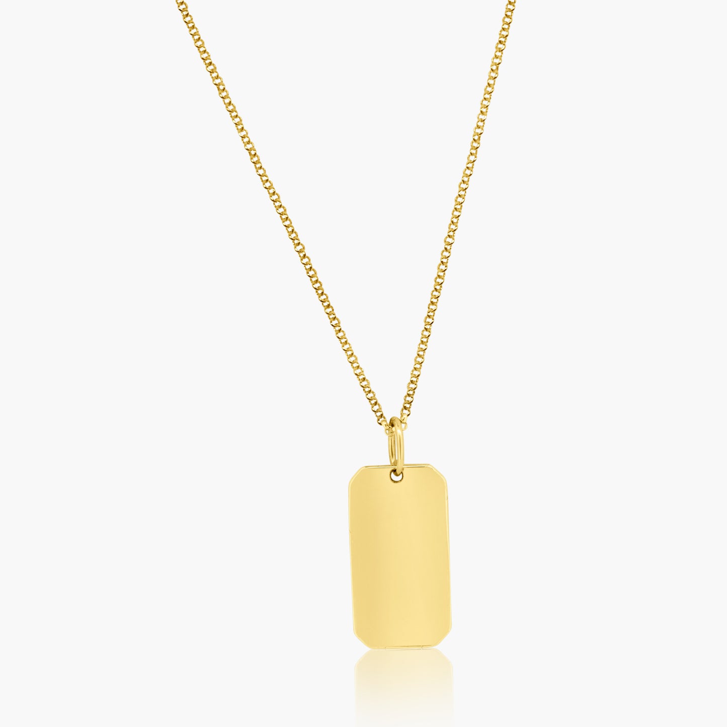 14K Yellow Gold Plain Dog Tag Pendant - P605764