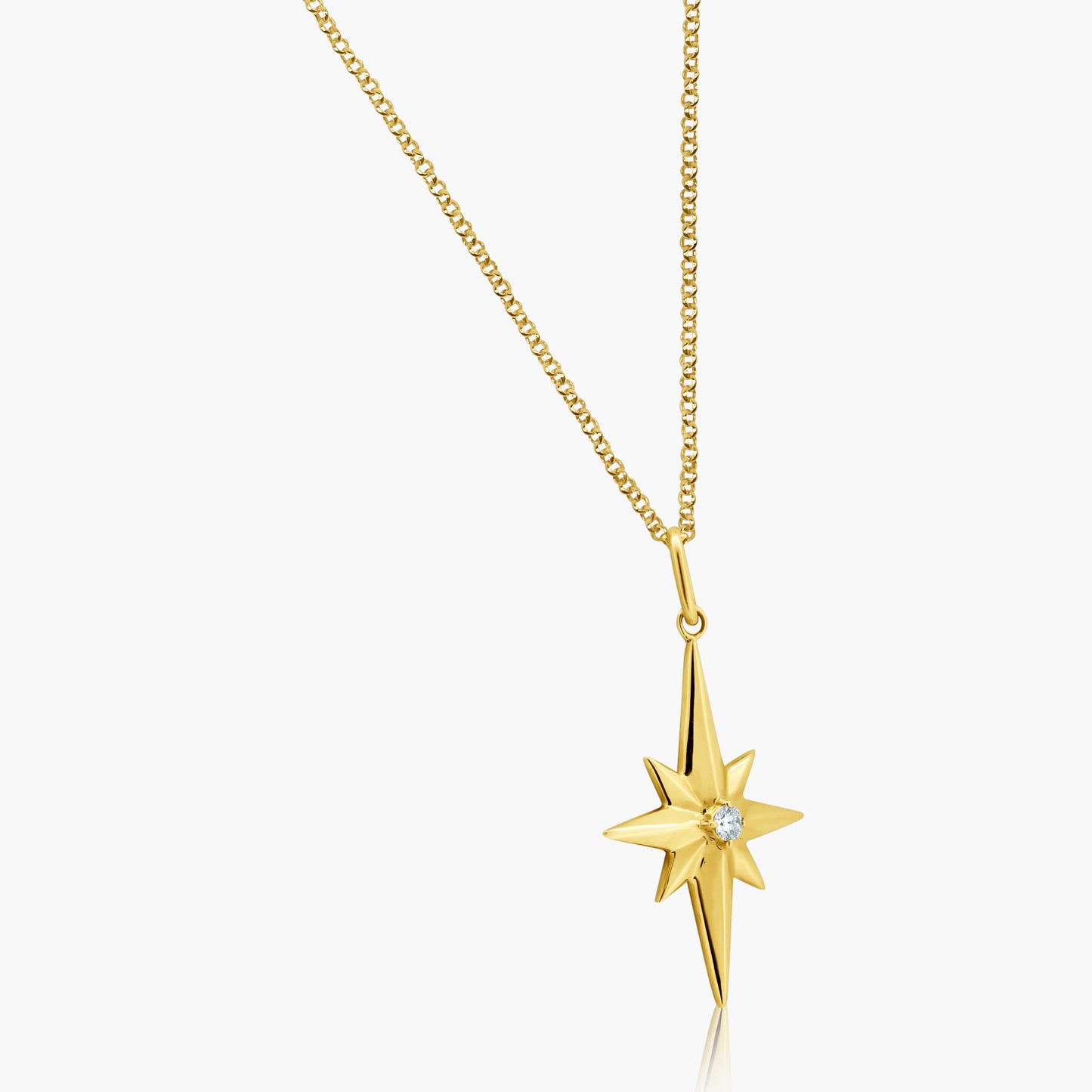 14K Yellow Gold Dainty Northstar Pendant - P605839