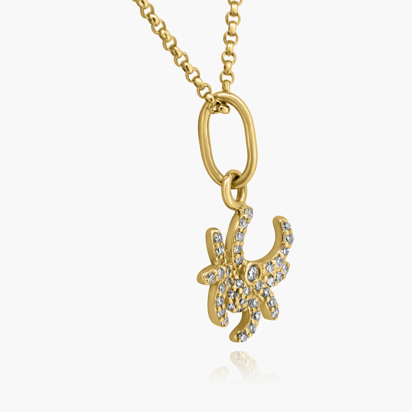 14K Yellow Gold Dainty Spider Pendant-P605908