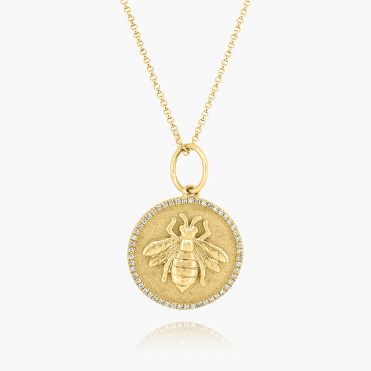 14K Yellow Gold Bee Pendant - P606134