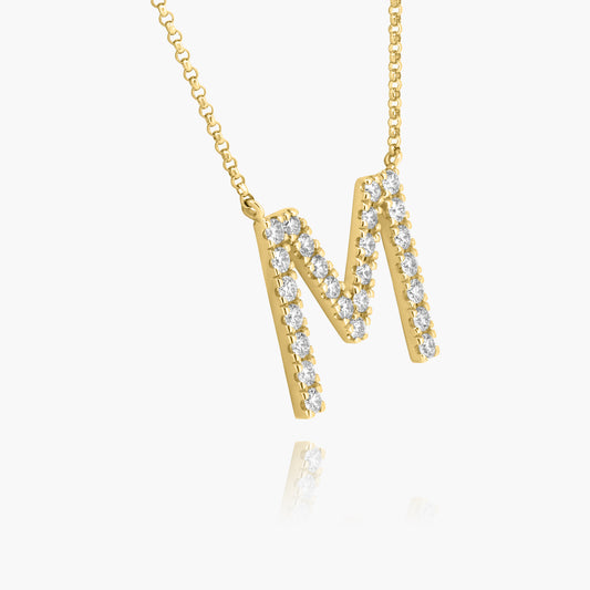 14K Yellow Gold Personalized Initial Pendant-P606263011