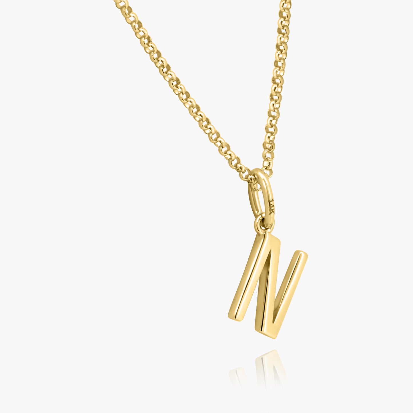 14K Yellow Gold Dainty Personalized Initial Pendant-P60648803