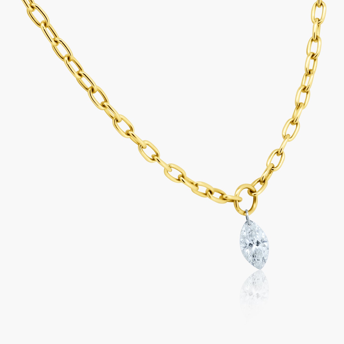 14K Yellow Gold Laser Drill Diamond Pendant-PMQ30GP