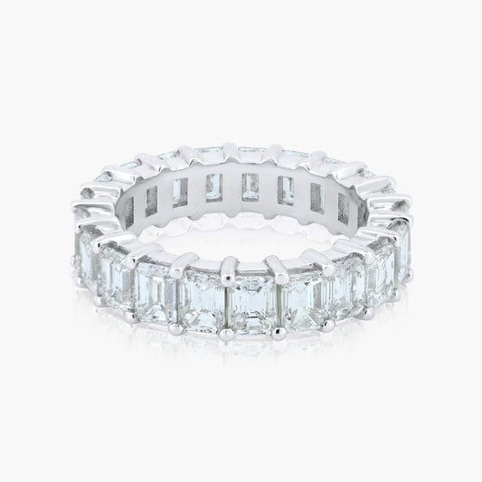 18K White Gold Emerald Cut Diamond Eternity Ring - R-050321-15VC