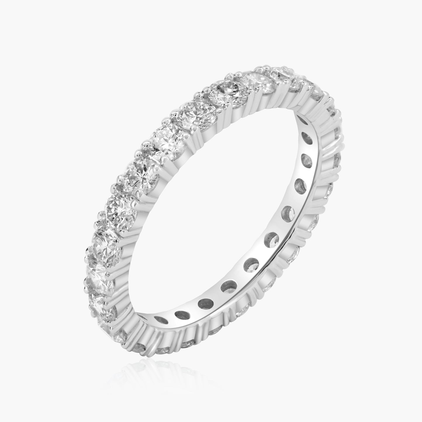 14K White Gold Round Diamond Eternity Band-R05760RY