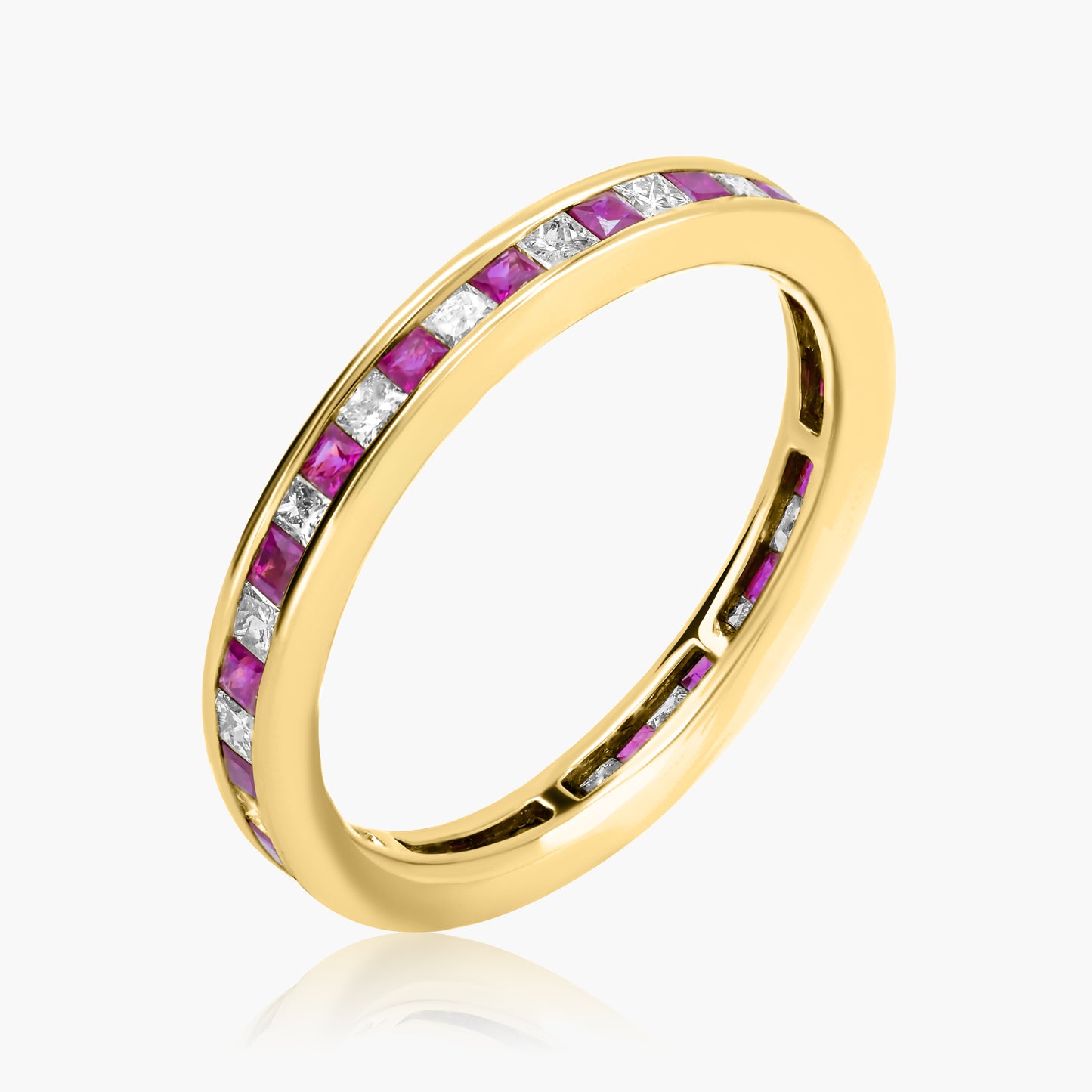 14K Yellow Gold Colored Gemstone Eternity Ring - R08327MC09