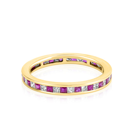 14K Yellow Gold Colored Gemstone Eternity Ring - R08327MC09