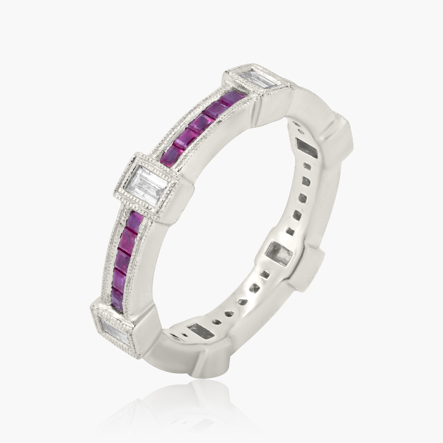 14K White Gold Colored Gemstone Ring - R100084AW3R