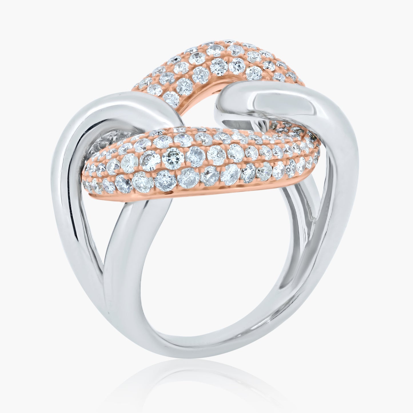 14K Two Tone Pave Diamond Statement Ring - R110005AWR5A