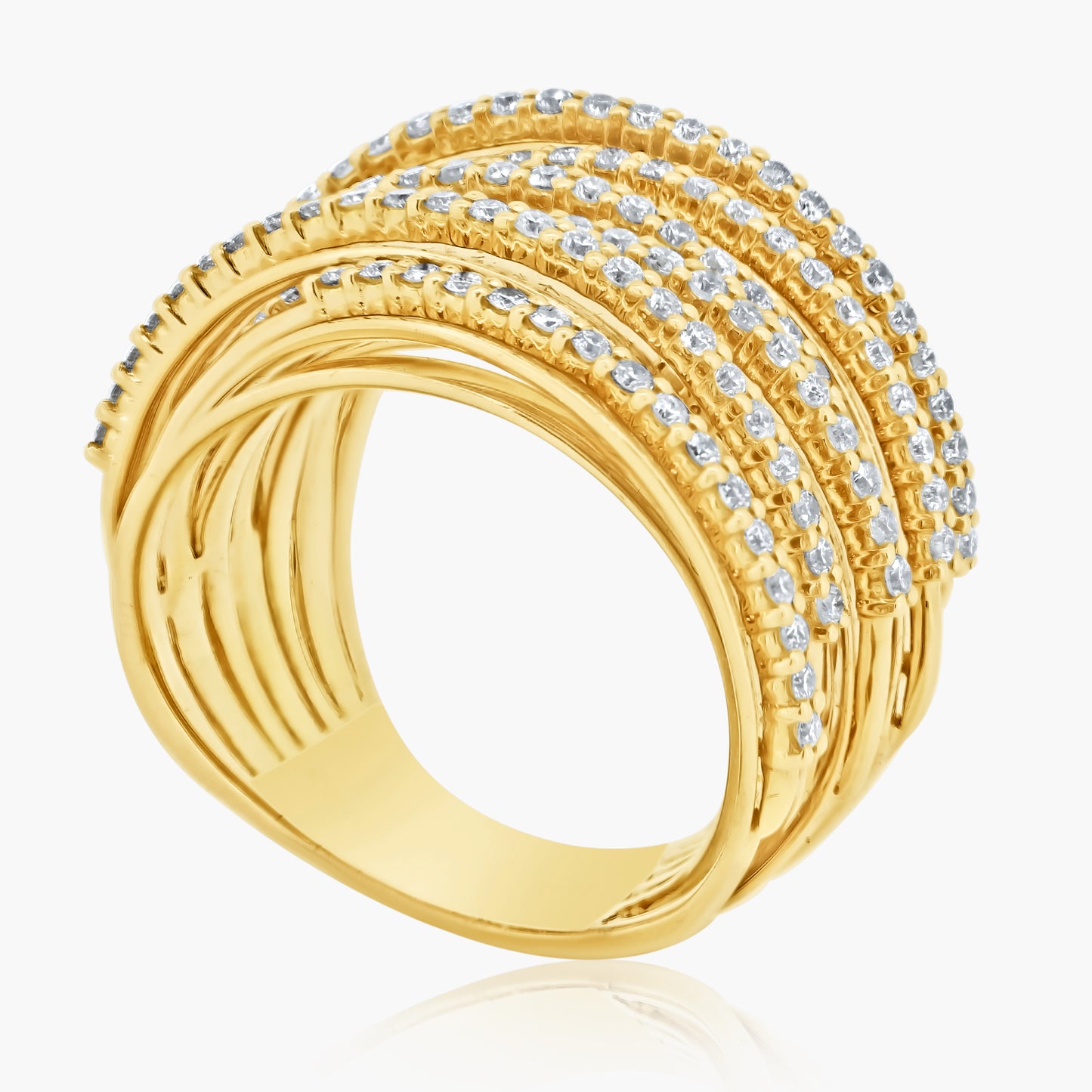 14K Yellow Gold Multiple Row Statement Band - R110178BR0