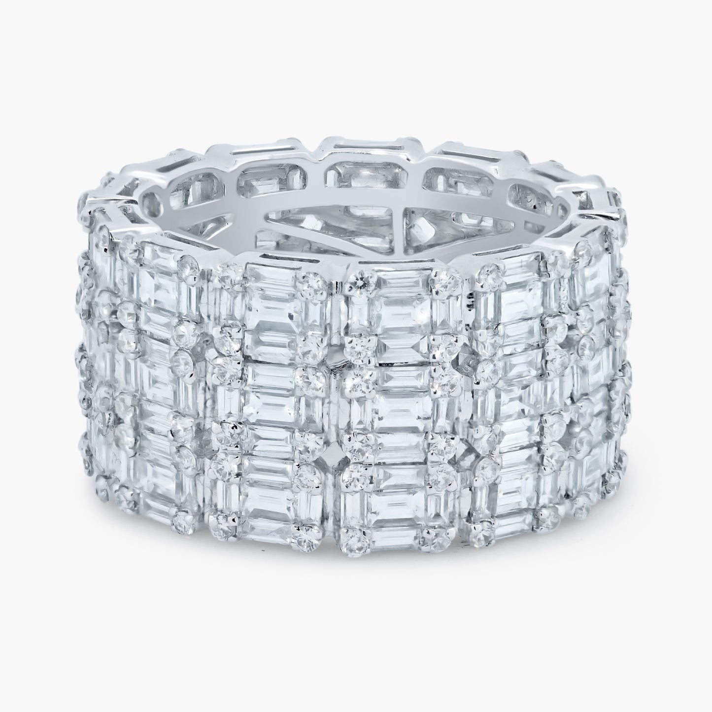 14K White Gold Baguette Statement Ring-R2922WDI1VH