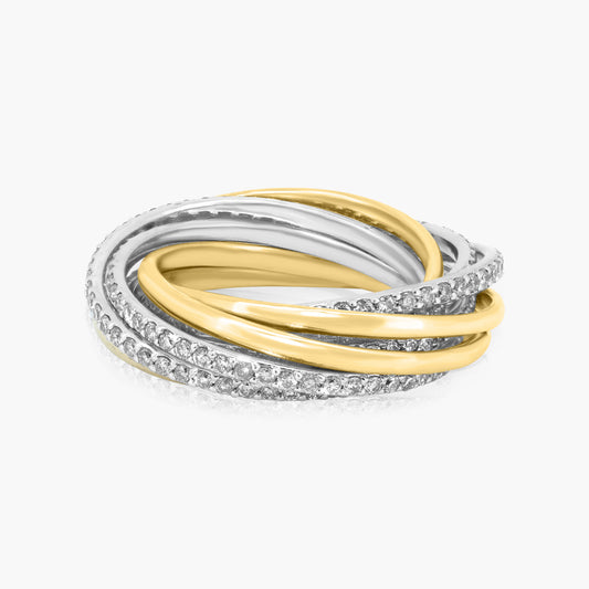 18K Two Tone Crossover Ring - R60033101