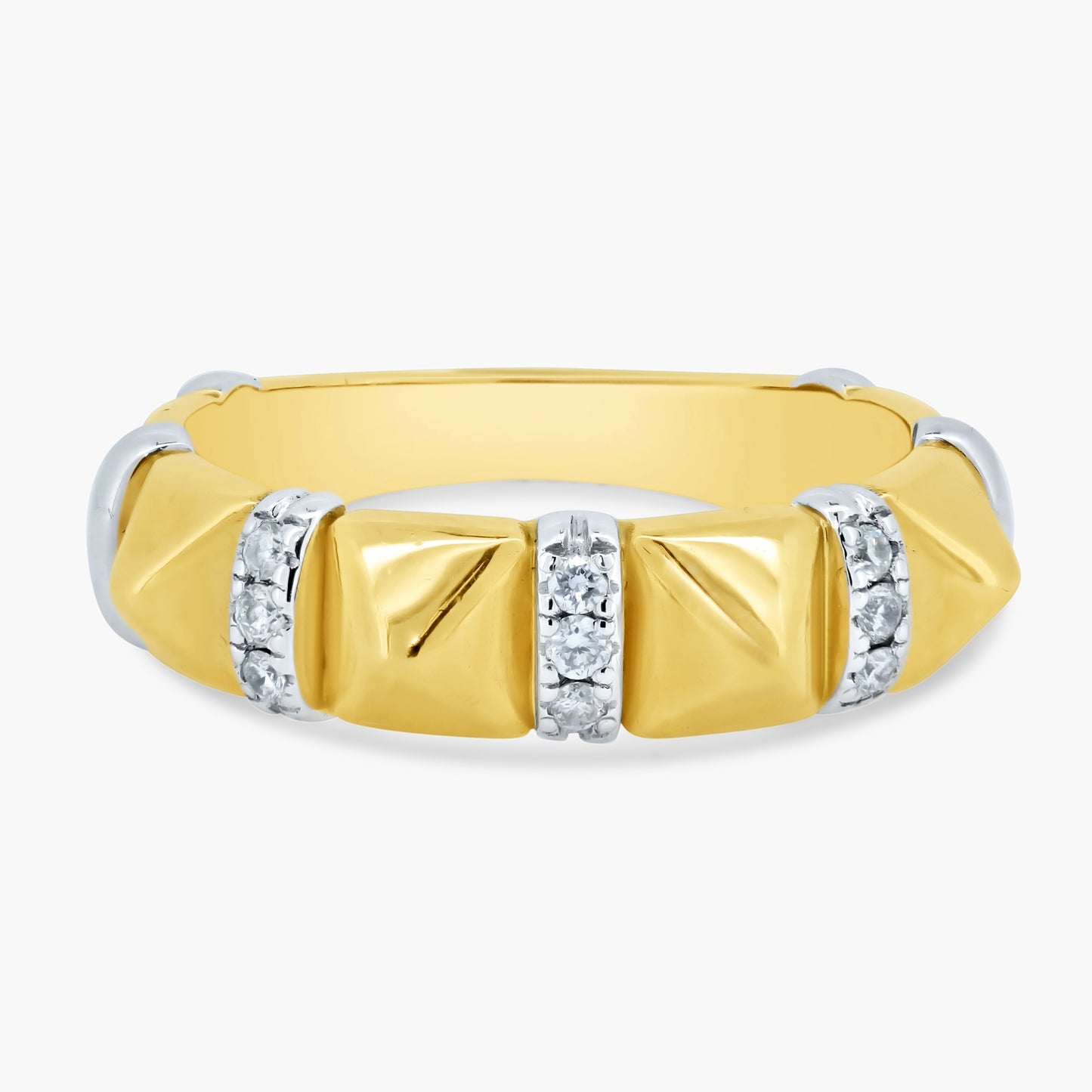 18K Two Tone Round Diamond Band - R60068701