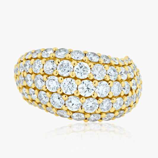 18K Yellow Gold Pave Diamond Statement Ring - R60073301