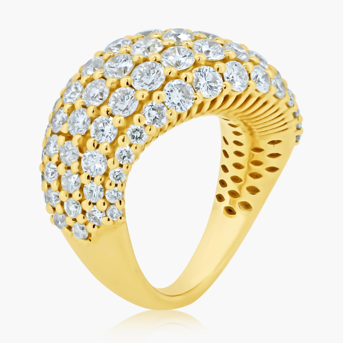 18K Yellow Gold Pave Diamond Statement Ring - R60073301