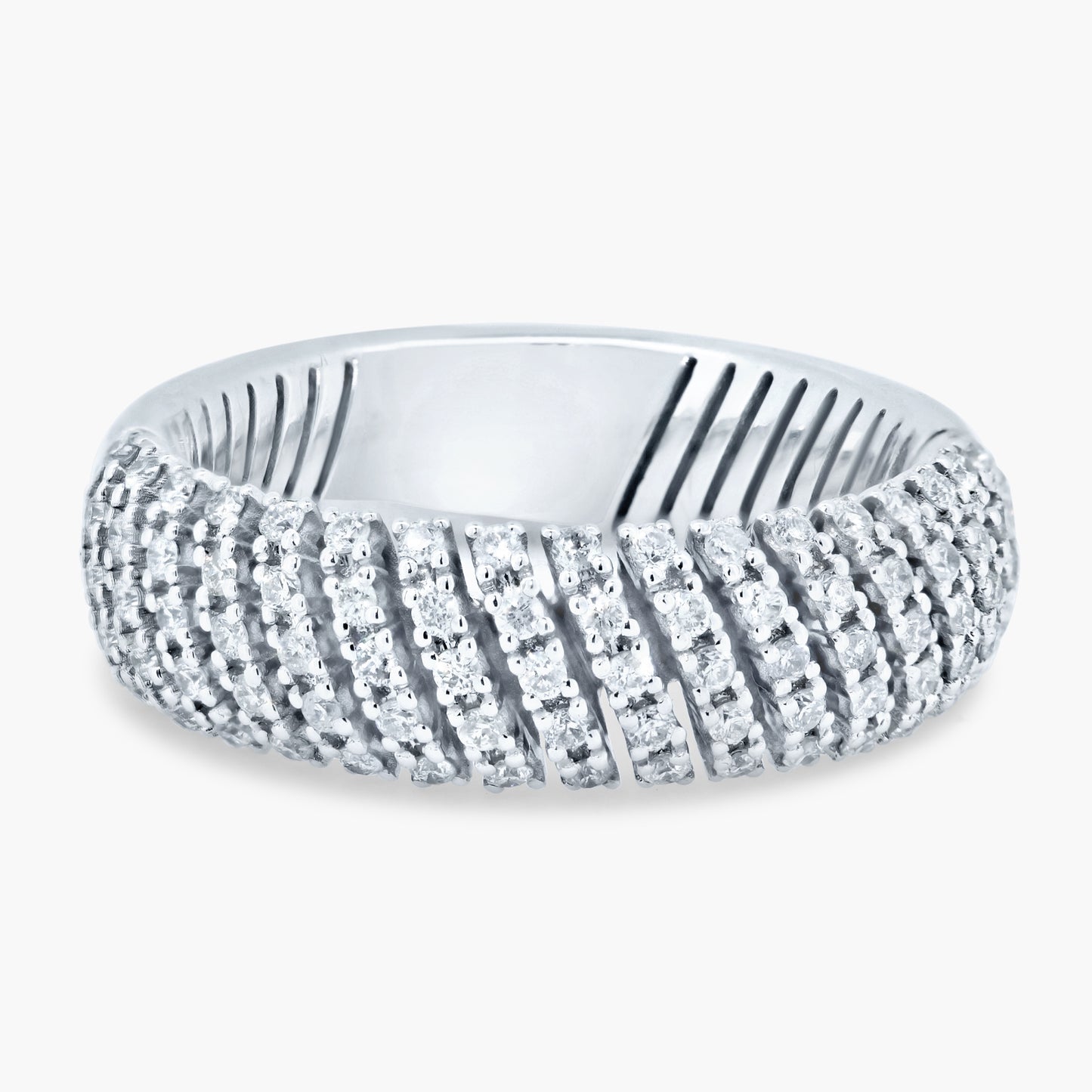 18K White Gold Pave Diamond Band - R60073901