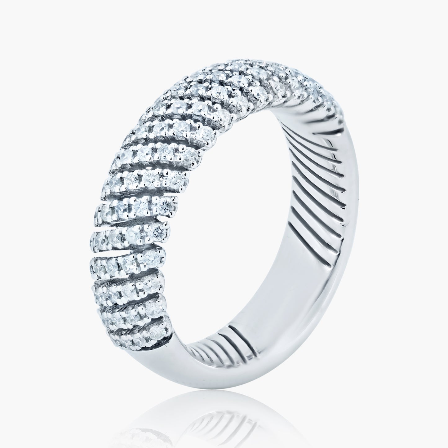 18K White Gold Pave Diamond Band - R60073901