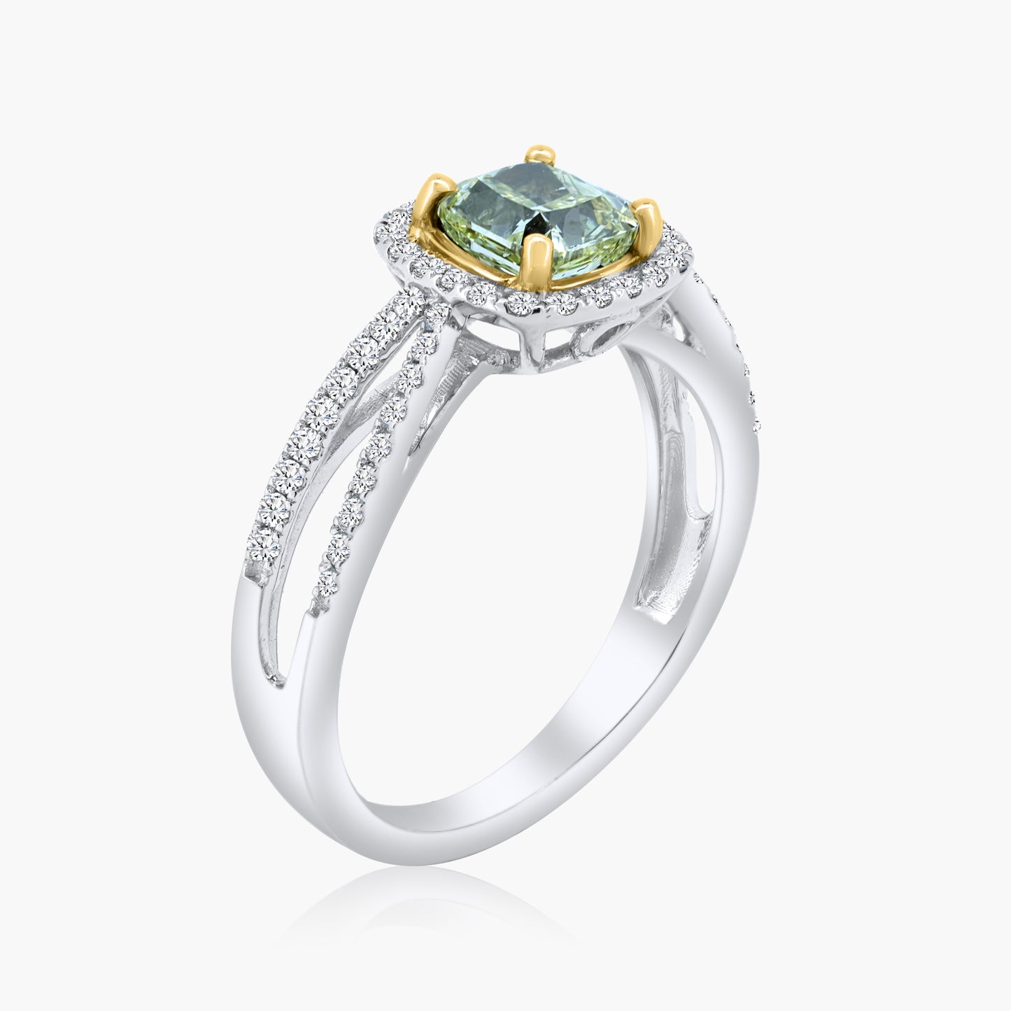 18K Two Tone Yellow Diamond Ring - R601376