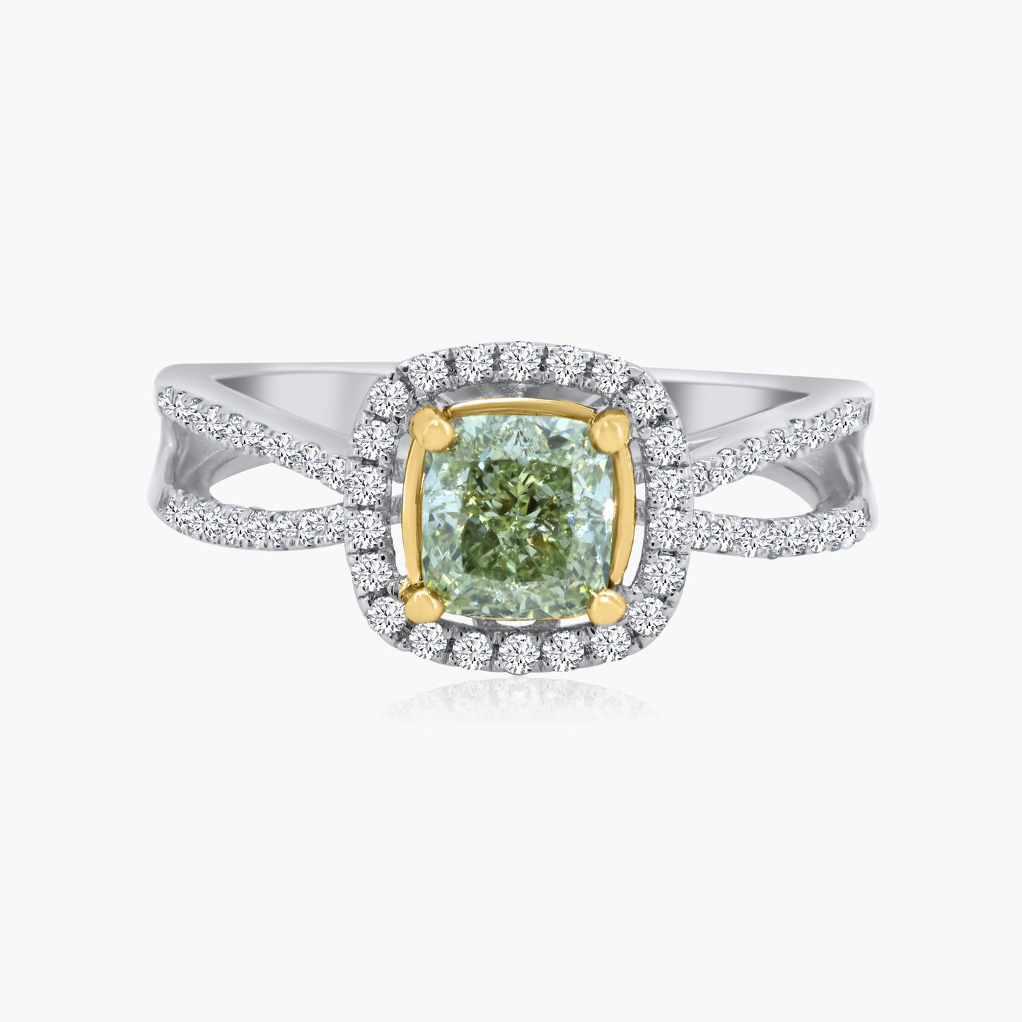 18K Two Tone Yellow Diamond Ring - R601376