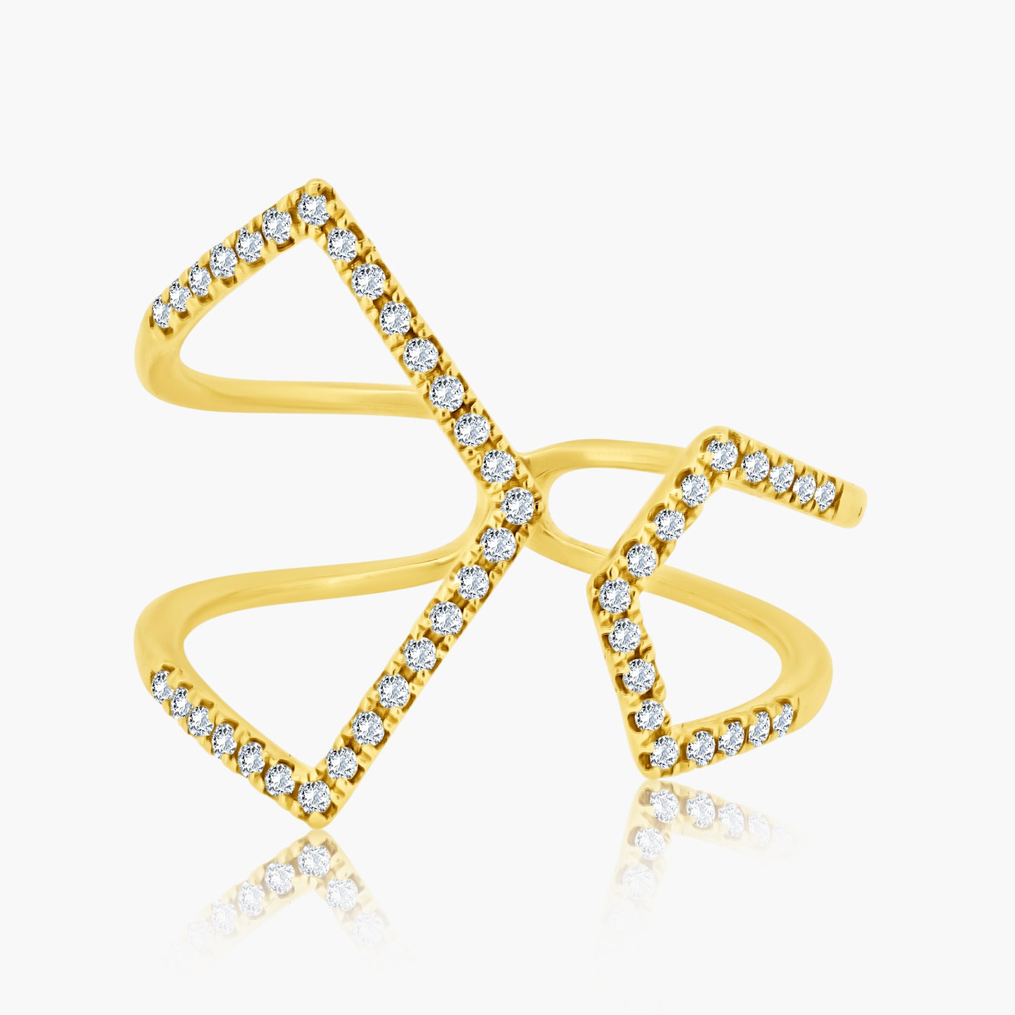 14K Yellow Gold Dainty Open Ring - R601467