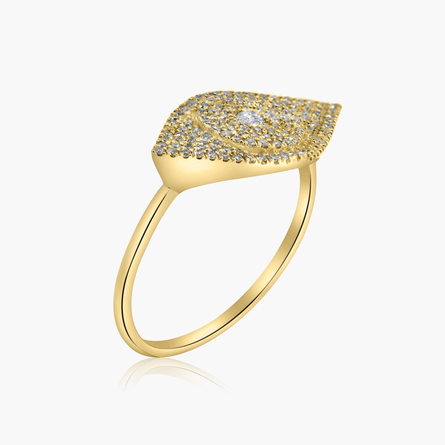 14K Yellow Gold Dainty Evel Eye Ring - R60154702